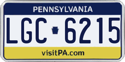 PA license plate LGC6215