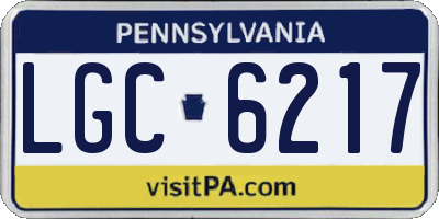 PA license plate LGC6217