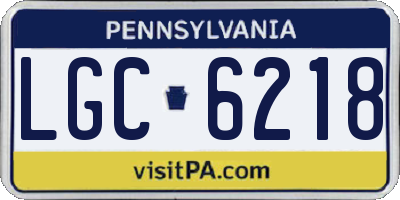 PA license plate LGC6218