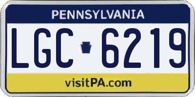 PA license plate LGC6219