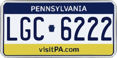 PA license plate LGC6222