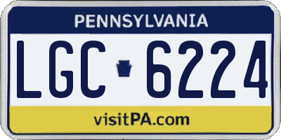 PA license plate LGC6224