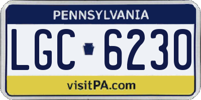 PA license plate LGC6230