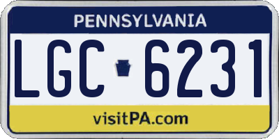 PA license plate LGC6231