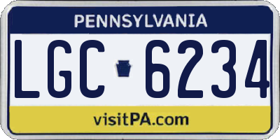 PA license plate LGC6234