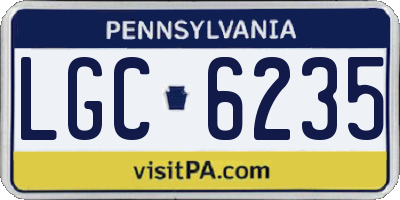 PA license plate LGC6235