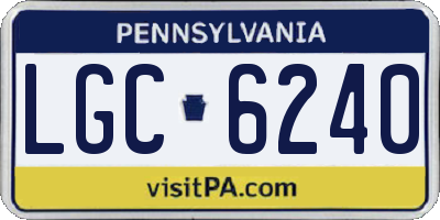 PA license plate LGC6240