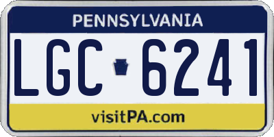 PA license plate LGC6241
