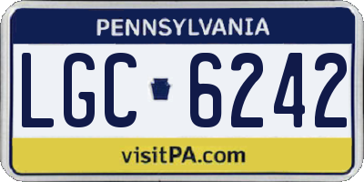 PA license plate LGC6242