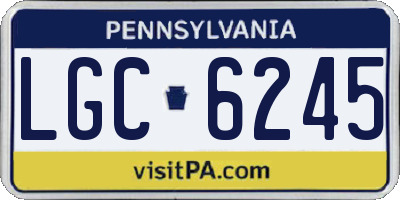 PA license plate LGC6245