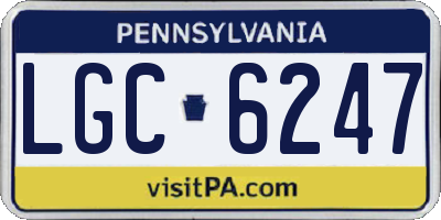 PA license plate LGC6247
