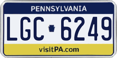 PA license plate LGC6249