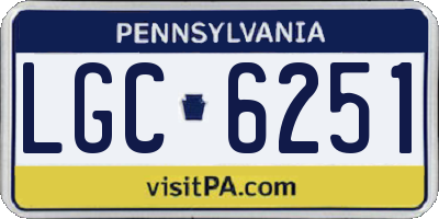 PA license plate LGC6251