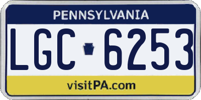 PA license plate LGC6253