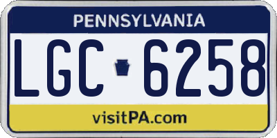 PA license plate LGC6258