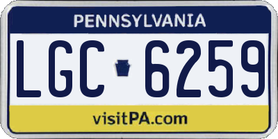 PA license plate LGC6259