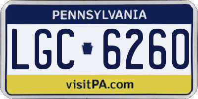 PA license plate LGC6260