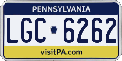 PA license plate LGC6262