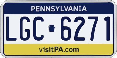 PA license plate LGC6271