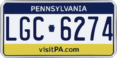 PA license plate LGC6274