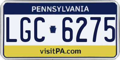 PA license plate LGC6275