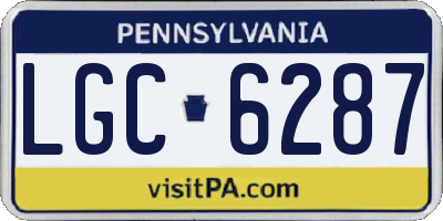 PA license plate LGC6287