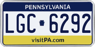PA license plate LGC6292