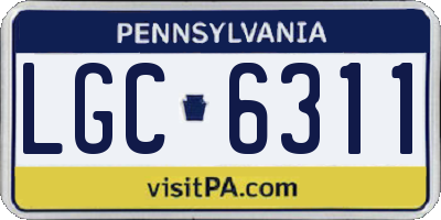 PA license plate LGC6311