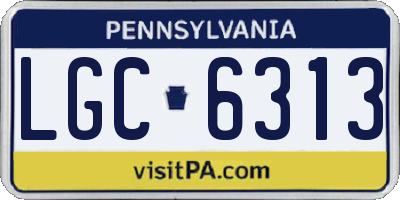 PA license plate LGC6313