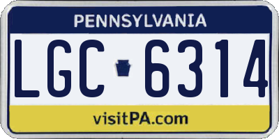 PA license plate LGC6314