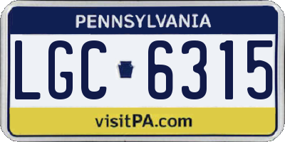 PA license plate LGC6315