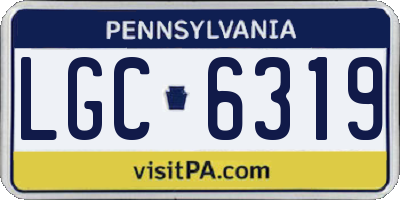 PA license plate LGC6319