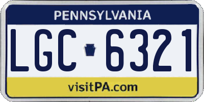 PA license plate LGC6321