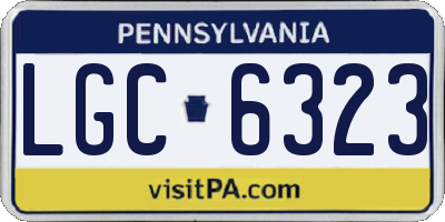 PA license plate LGC6323