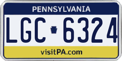 PA license plate LGC6324