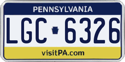 PA license plate LGC6326