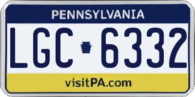 PA license plate LGC6332