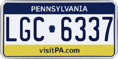PA license plate LGC6337