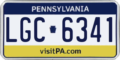 PA license plate LGC6341