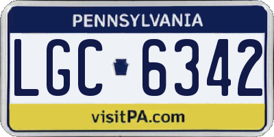 PA license plate LGC6342