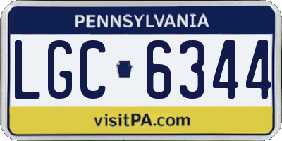 PA license plate LGC6344