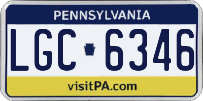 PA license plate LGC6346