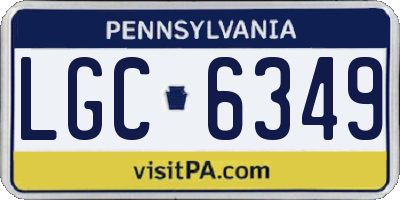 PA license plate LGC6349