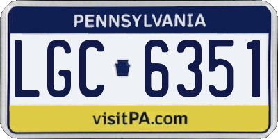 PA license plate LGC6351