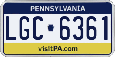 PA license plate LGC6361