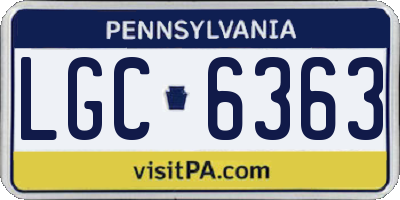 PA license plate LGC6363