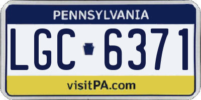 PA license plate LGC6371