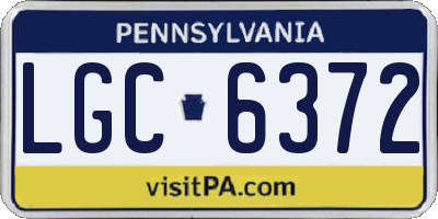 PA license plate LGC6372