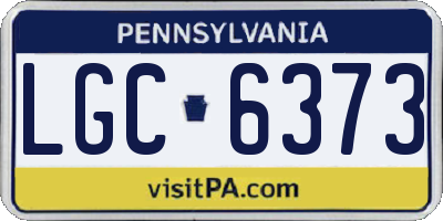 PA license plate LGC6373