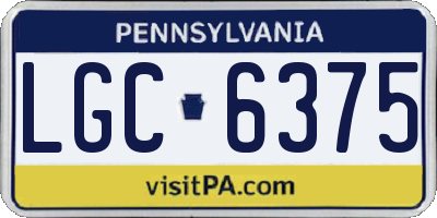 PA license plate LGC6375